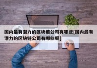 国内最有潜力的区块链公司有哪些[国内最有潜力的区块链公司有哪些呢]