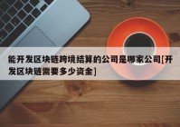 能开发区块链跨境结算的公司是哪家公司[开发区块链需要多少资金]